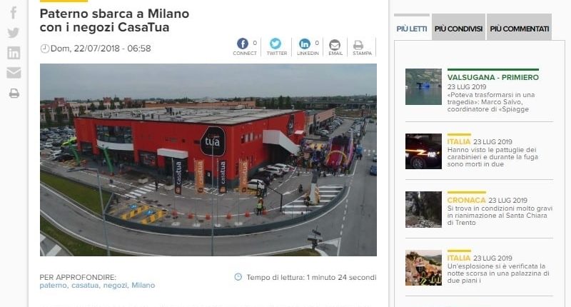 L'Adige - Paterno sbarca a Milano con i negozi CasaTua-min