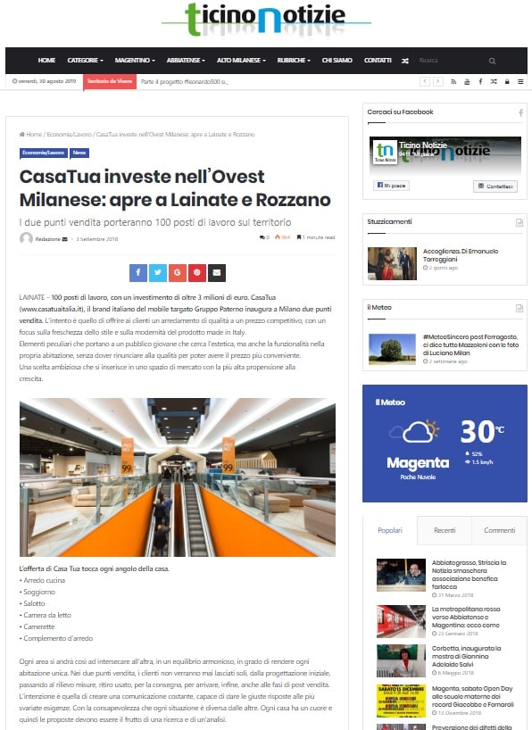 CasaTua investe nell'Ovest Milanese - apre a Lainate e Rozzano